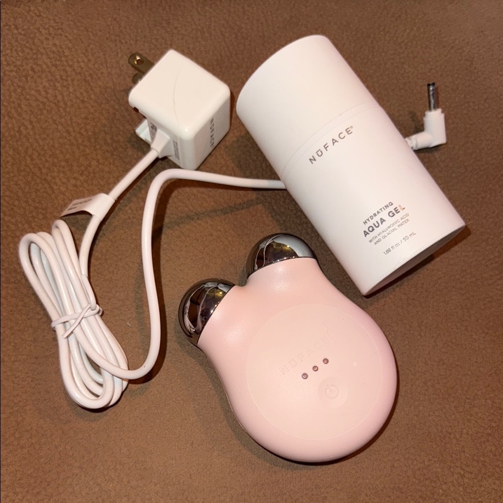 NuFace Mini Smart Toning Device in Light Pink with Silver Accents